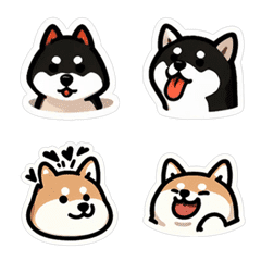 [LINE絵文字] 柴犬と秋田犬は仲良しです かわいい犬 犬4の画像