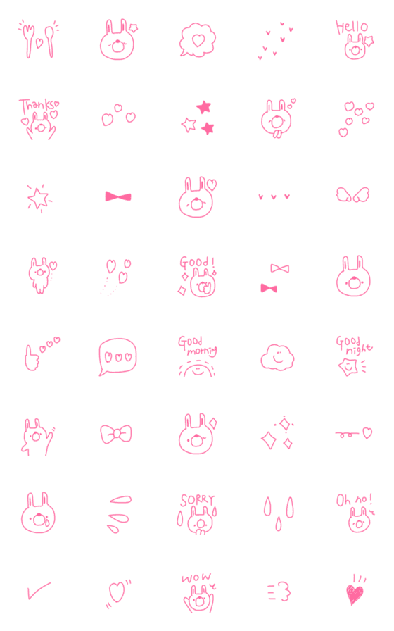 [LINE絵文字]◎pink＊＊うさたん◎の画像一覧