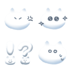 [LINE絵文字] シンプルな青いemojiねこの画像