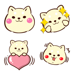 [LINE絵文字] ♡わんぱくシバ犬絵文字♡〜白柴〜の画像