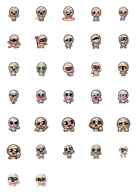 [LINE絵文字]絵文字セクション - 可愛いミイラの画像一覧