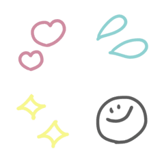 [LINE絵文字] simple kawaii emoji saの画像