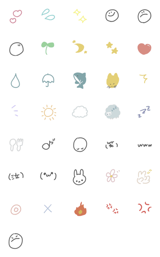 [LINE絵文字]simple kawaii emoji saの画像一覧