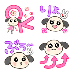 [LINE絵文字] ワンコの*白めるも*日常リアクション絵文字の画像