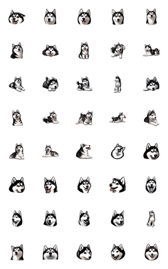 [LINE絵文字]ハスキー には理解できない 犬の画像一覧