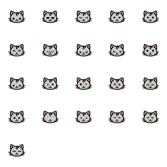 [LINE絵文字]かわいい猫の頭の画像一覧