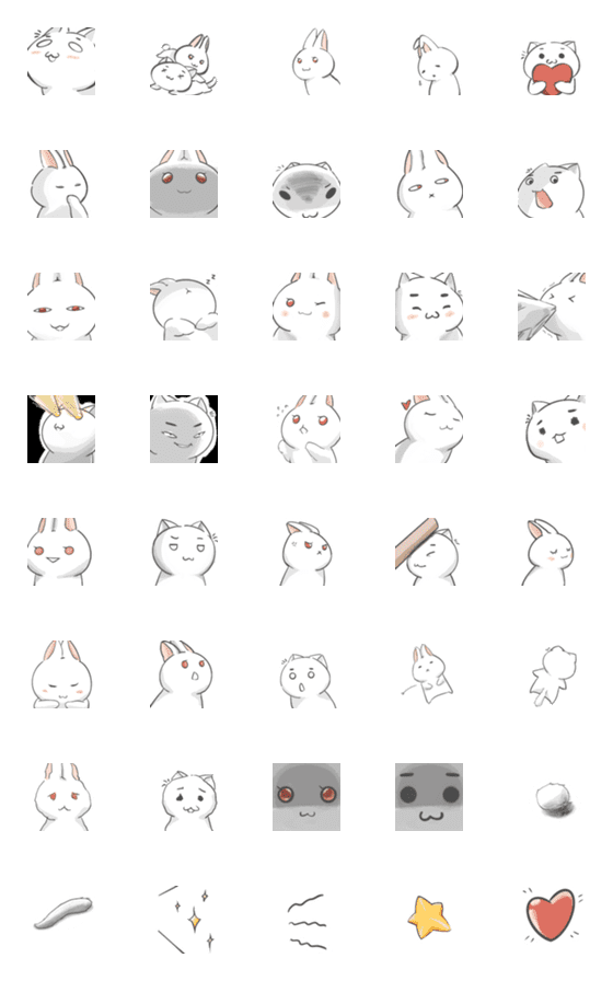 [LINE絵文字]cat nest ＆ rabbit holeの画像一覧