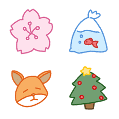 [LINE絵文字] four seasons cute emojiの画像