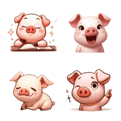 [LINE絵文字] Cute pig emoticon stickerの画像