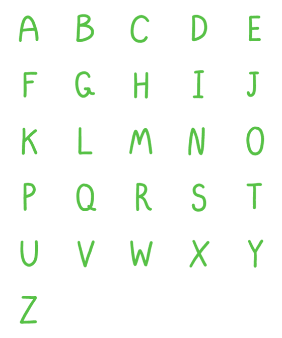 [LINE絵文字]A-Z Green V.1の画像一覧
