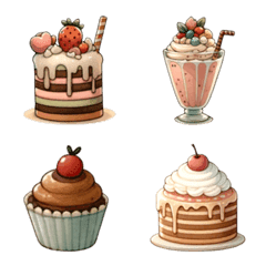 [LINE絵文字] Dessert menu v.2の画像