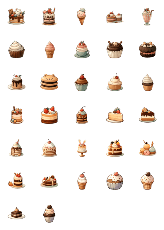 [LINE絵文字]Dessert menu v.2の画像一覧