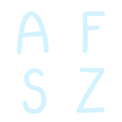 [LINE絵文字] A-Z Pastel Blue V.1の画像