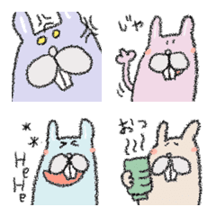 [LINE絵文字] ★くすみパステルうさぎ★の画像