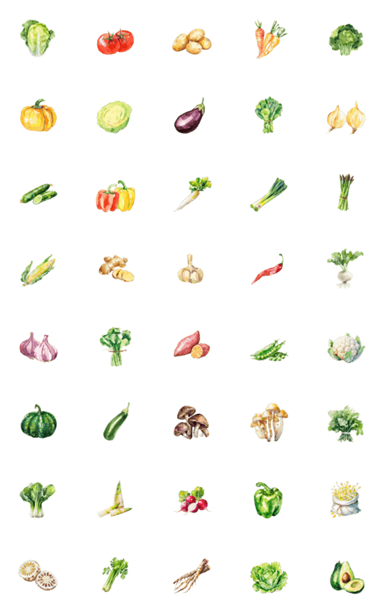 [LINE絵文字]いろいろな野菜の画像一覧