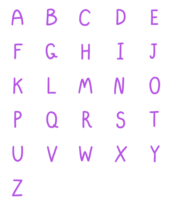 [LINE絵文字]A-Z Purple V.1の画像一覧