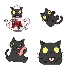 [LINE絵文字] ▶動く黒猫で日常の画像