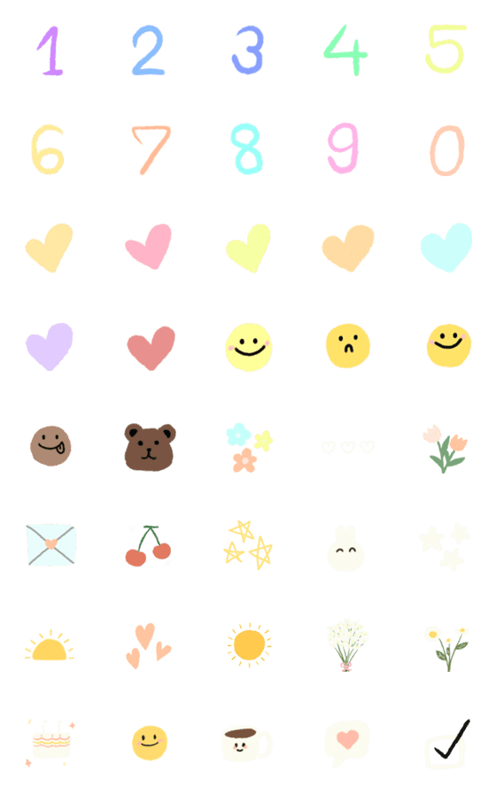 [LINE絵文字]Number love smileyの画像一覧