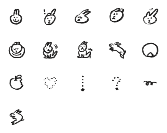 [LINE絵文字]Emoji pencil Rabbitの画像一覧
