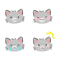 [LINE絵文字] はいいろねこの画像