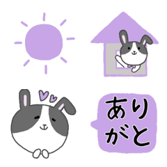 [LINE絵文字] パープル＆グレー★ダッチうさぎワールドの画像