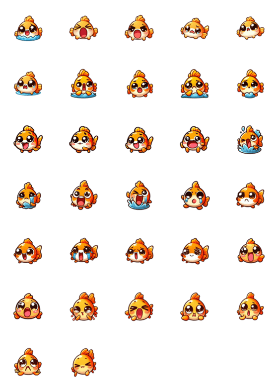 [LINE絵文字]絵文字セクション - 可愛い金魚の画像一覧