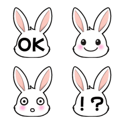 [LINE絵文字] いつでも使える！シンプルなウサギ絵文字の画像