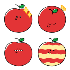 [LINE絵文字] リンゴのにこにこ絵文字の画像