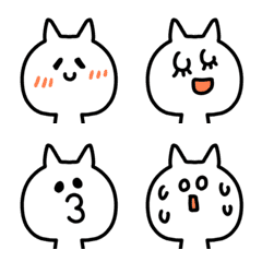 [LINE絵文字] riekimののほほんネコさん顔絵文字の画像