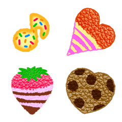 [LINE絵文字] クッキー デザート ハート キャンディーの画像
