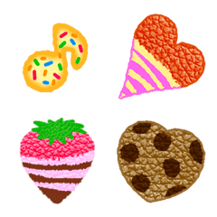 クッキー デザート ハート キャンディーの絵文字メイン画像