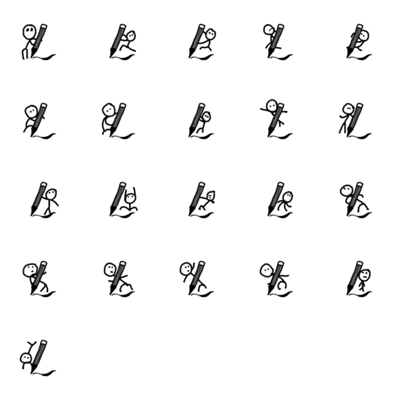 [LINE絵文字]Stickman with pencilの画像一覧