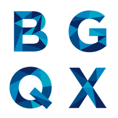 [LINE絵文字] Blue Gemstone Crystal Letter emojiの画像