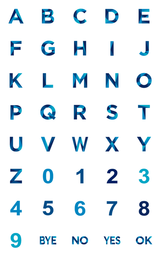[LINE絵文字]Blue Gemstone Crystal Letter emojiの画像一覧