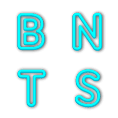 [LINE絵文字] Blue Neon Typography emoji 1の画像