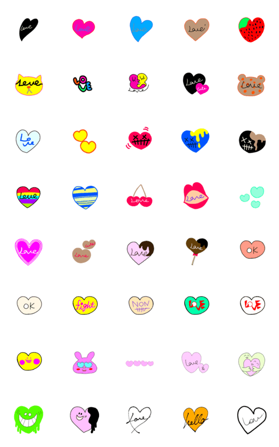 [LINE絵文字]はでかわハートの画像一覧