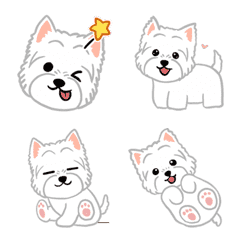 [LINE絵文字] Emojis of West Highland White Terrier1の画像