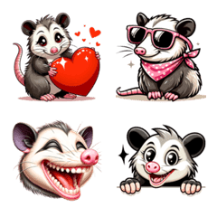 [LINE絵文字] Funny Cute Opossum Possumの画像