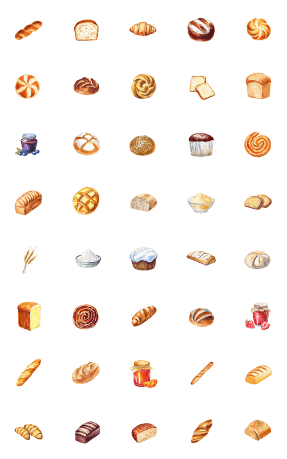 [LINE絵文字]美味しそうなパンの画像一覧
