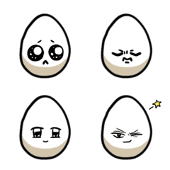 [LINE絵文字] 生卵の表情【絵文字】の画像