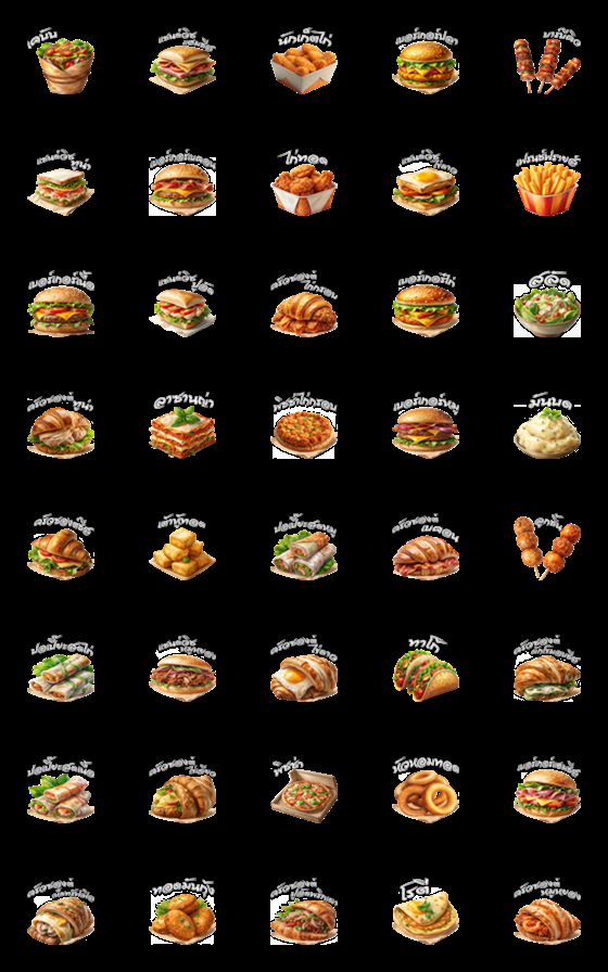 [LINE絵文字]Fast Food : Eat Deliciously(Emoji)Dukdikの画像一覧