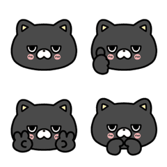 [LINE絵文字] ほいぽん☆くろねこ絵文字①の画像