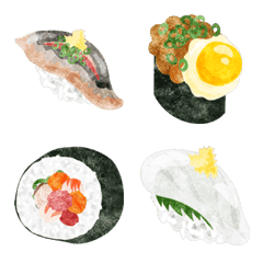 [LINE絵文字] 美味しいお寿司の可愛い絵文字の画像