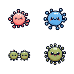 [LINE絵文字] かわいいウイルスたちの画像