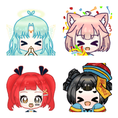 [LINE絵文字] fruit ice cream characters emoji 2の画像