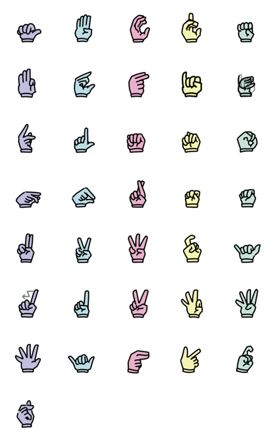 [LINE絵文字]Hong Kong Sign Language: Letters+Numbersの画像一覧