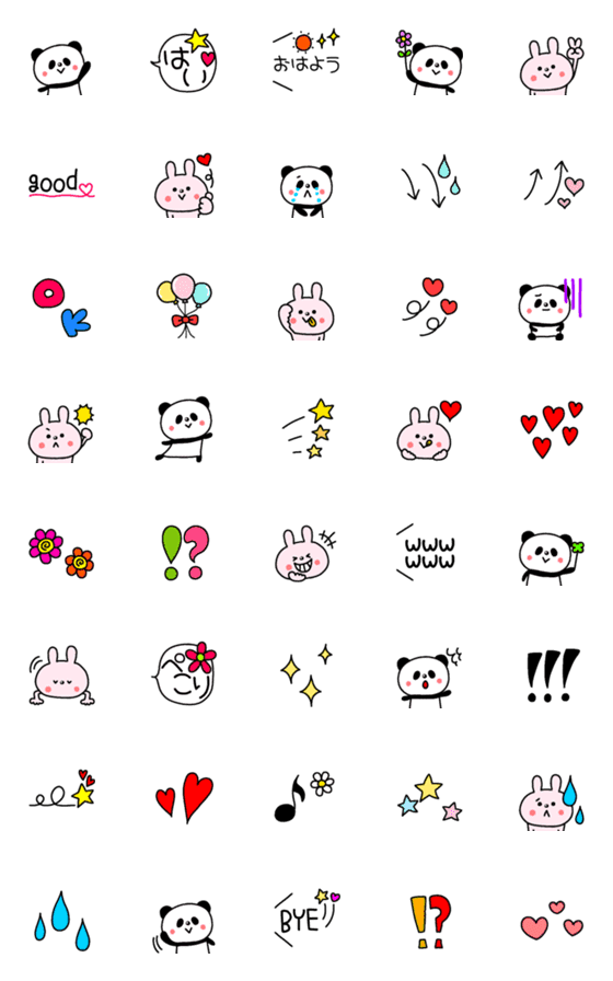 [LINE絵文字]♥うさぎ and パンダ♥の画像一覧
