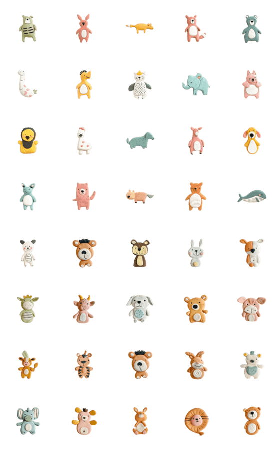 [LINE絵文字]cute animals clay #2の画像一覧