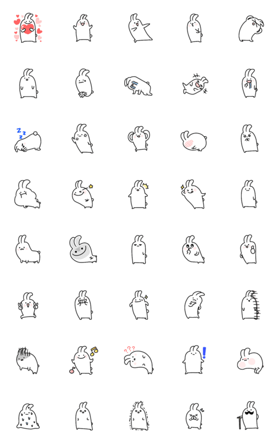 [LINE絵文字]うさぎといえばうさぎ 絵文字の画像一覧