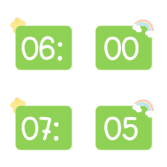 [LINE絵文字] numbers tell time (Green)の画像